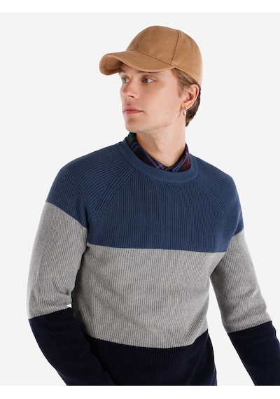 Colin's Colins Regular Fit Bisiklet Yaka Çizgili Lacivert Erkek Kazak Cl1066283 Lacivert