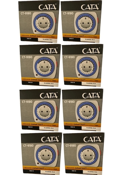 Cata Ct-9180 3680w 16 Amper Mekanik Zaman Saati 8 Adet