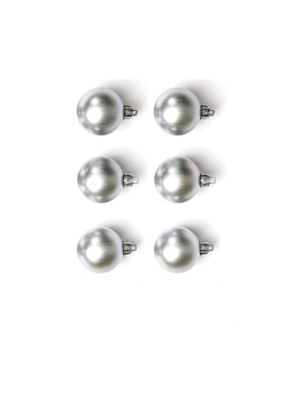 Walke 6lı Yılbaşı Çam Ağacı Topu 4cm Gümüş