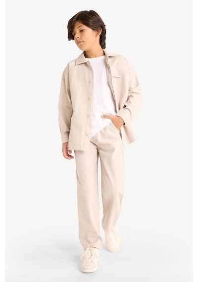 Defacto Erkek Çocuk Beli Lastikli Gabardin Pantolon G3642a825augr302 Gri