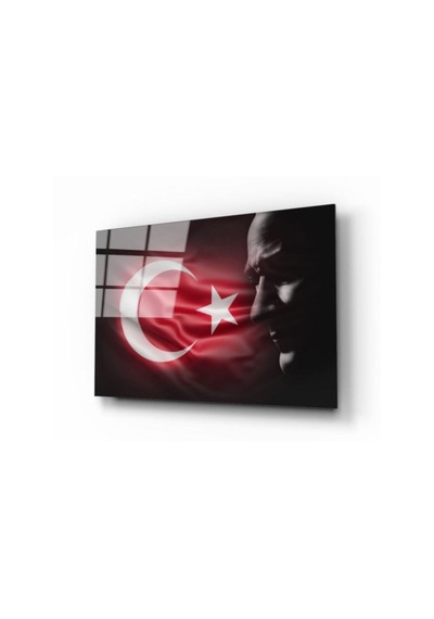 Türk Bayrağı Ve Atatürk Cam Tablo