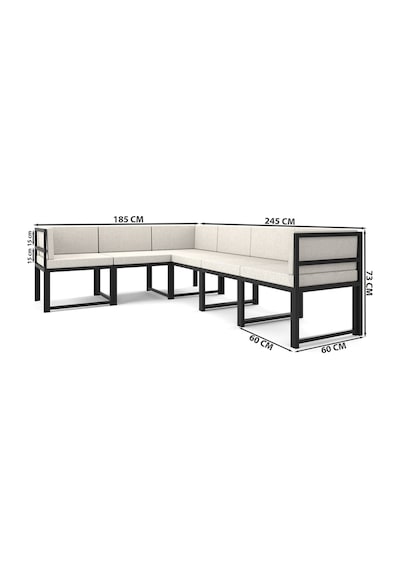 Wood House Parla 6'lı Köşe Koltuk Takımı Bej Mutfak,bahçe,balkon,oturma Odası