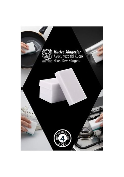 Zenvac 4 Lü Melamin Katkılı Ultra Güçlü Mucize Leke Silici Sünger Seti 722894 Zenvac29 Renkli