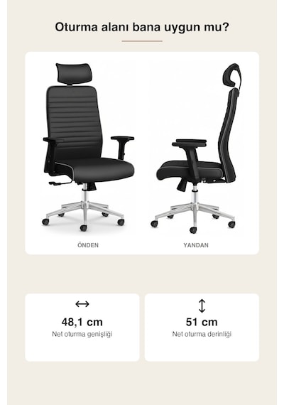 Upstyle Zirve Deri Ergonomik Çalışma Ve Yönetici Koltuğu Siyah/gri