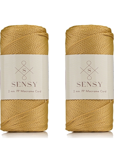 Premium 400 Gr Polyester Makrome Ipi 2 Mm 2li Set Hardal Makrame Ip Supla Çanta Ipi No:4