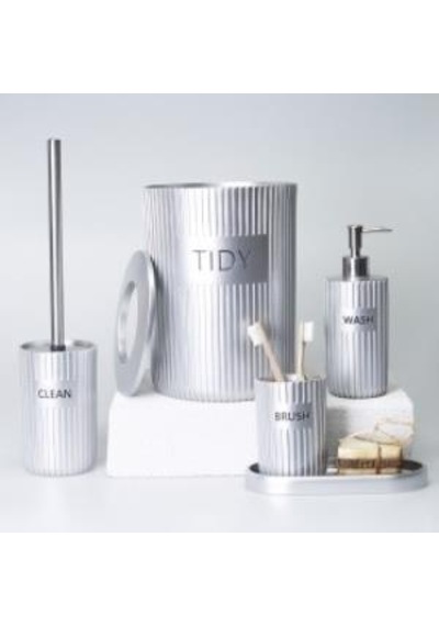 Selim Dekor Grooved Banyo Seti Gümüş Diğer