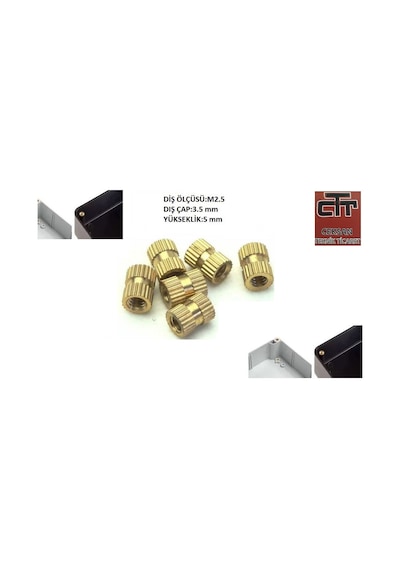 M2.5 Insert Somun - Iç Somun - Pirinç Somun 24 Adet