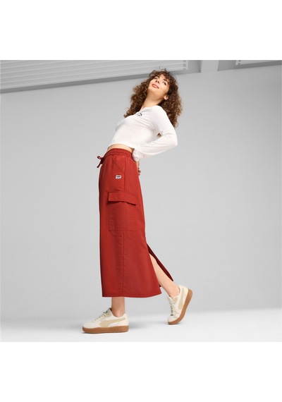 Puma Downtown Kadın Kargo Midi Etek 626656 63 Kırmızı