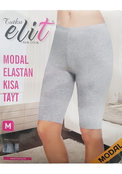 Tutku Elit Bayan Modal Elastan Kısa Tayt 2103 Gri