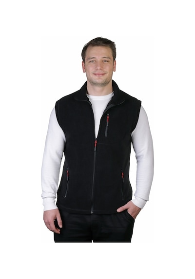 Genius Store Genıus Store Erkek Polar Spor Yelek Renkli Tam Femuarlı 3 Cepli Siyah