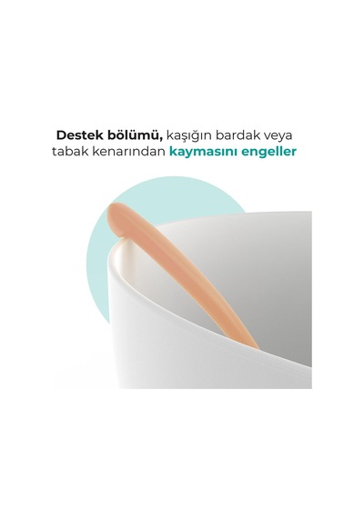 Mamajoo Ergonomik Beslenme Kaşık Seti Powder Blush & Beyaz, 6 Ay+ İkili - Saklama Kabı