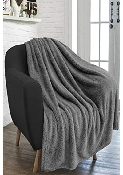 Antrasit Wellsoft Tv Battaniye 100x170 Cm-füme Açik Gri