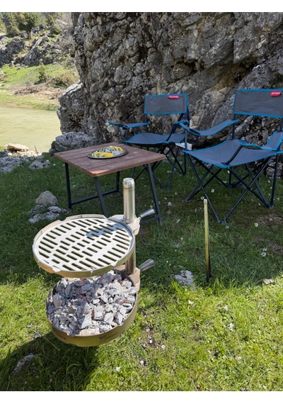 Bravon Outdoor Em As Katlanabilir Paslanmaz Kamp Mangalı Yuvarlak 3 Mm