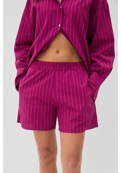 Grımelange Grimelange Lıya Kadın Oversize %100 Pamuk Şort Ve Gömlek Fuşya Çizgili Alt-üst Takım Grımelange Grimelange Lıya Kadın Oversize %100 Pamuk Şort Ve Gömlek Fuşya Çizgili Alt-üst Takım