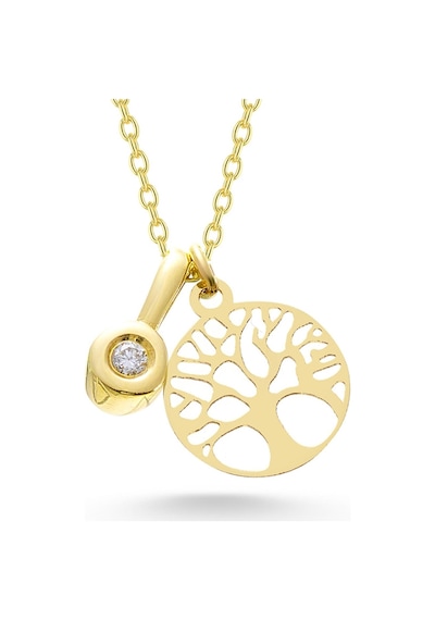 Sefa Gold 14 Ayar Altın Pırlantalı Hayat Ağacı Kolye