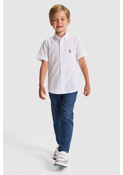 U.S. Polo Assn. U.s. Polo Assn. Erkek Çocuk Beyaz Gömlek Kısa Kollu 50326122-vr013