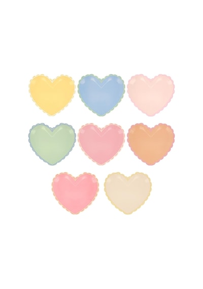 Meri Meri - Pastel Ton Kalp Tabaklar L 8'li