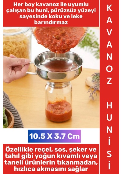 Huni Ev Mutfak Konserve Reçel Sos Tahıl Baharat Dolumu Koku Yapmaz Kolay Temizlenir Ergonomik Tutma Çok Renkli