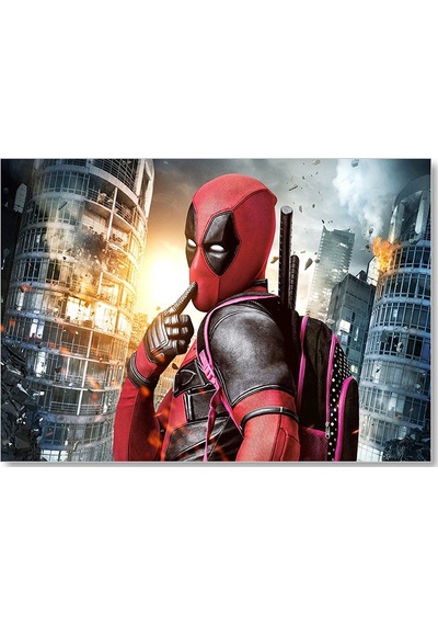 Cakasepetim Deadpool Hayret Süper Kahraman Çizgi Roman Görseli Ahşap Mdf Tablo