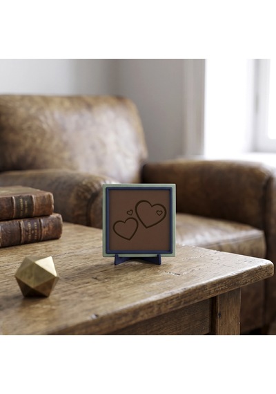 Modern Yorumlu İkili Kalp Dekoratif Aksesuar 10x10 Cm, Çalışma Masaları İçin Şık Ve Sade Detay