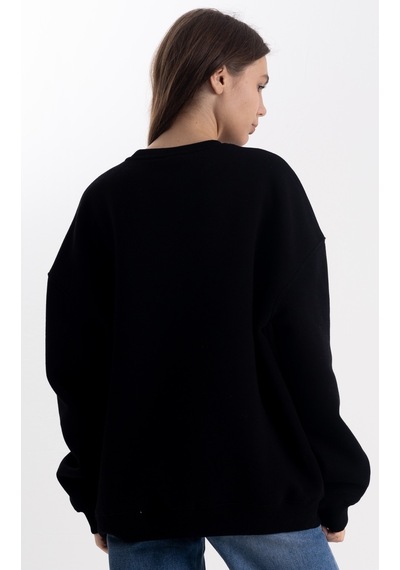 Unisex Siyah Sweatshirt Oversize Siyah