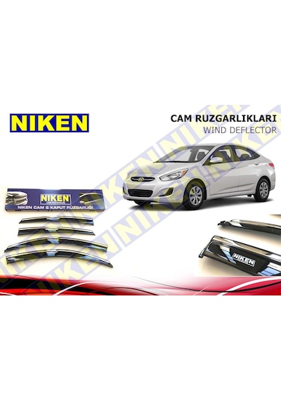 Hyundai Accent Blue Cam Rüzgarlığı 4Lü Kromlu Niken
