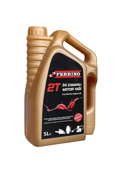 Ferrino 2t İki Zamanlı Motor Yağı Kırmızı Motorlu Testere Tırpan İlaçlama Benzin Yağı 5 Lt