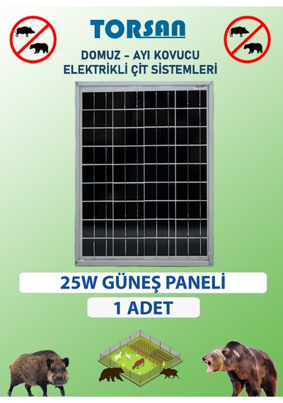 Elektrikli Çit İçin Güneş Paneli 25w
