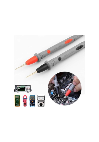 1 Çift Iğne Uçlu Multimetre Probu 1000v 20a Tüm Multimetreler Ile Uyumlu Test Ölçüm Kalosu