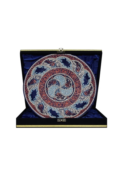 E38 El İşçiliği Çini Tabak 25 Cm - 6661