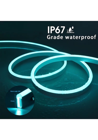 5 Metre 256 Renk Bluetooth Kontrol Renk Değiştiren Rgb Neon Led Şerit Işık Seti Sb-6563