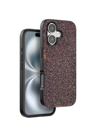 Onegif Apple iPhone Uyumlu  16 Plus Uyumlu Bright Simli Kapak - Derin Mor
