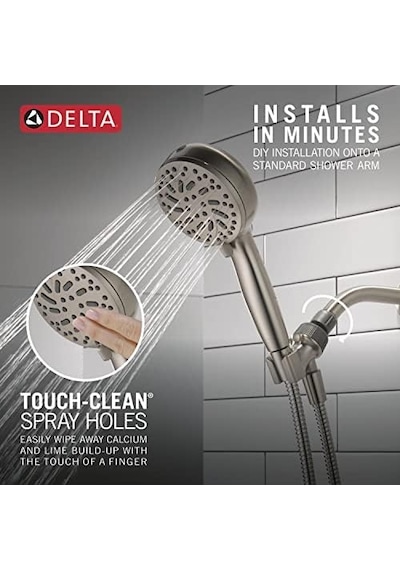Delta Faucet Proclean Fırçalı Nikel Duş Başlığı, Elde Taşınabilir, Yüksek Basınçlı Püskürtmeli Duş Başlığı, El Duş Başlığı, 6 Püskürtme Ayarı, Spotshield Fırçalanmış Nikel 75740sn Delta Faucet Proclean Fırçalı Nikel Duş Başlığı, Elde Taşınabilir, Yüksek Basınçlı Püskürtmeli Duş Başlığı, El Duş Başlığı, 6 Püskürtme Ayarı, Spotshield Fırçalanmış Nikel 75740sn