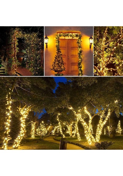 Güneş Enerjili Led Bahçe Işığı 12 Metre 100 Led Solar Işık Zinciri, Ip65 Su Geçirmez, 8 Aydınlatma Modu, Dış Mekan, Balkon, Teras, Çit Ve Ağaç Dekoru Diğer