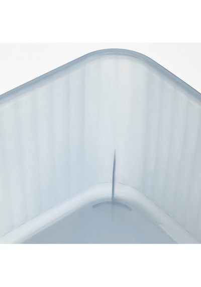 Ikea Rykta Kapaklı Kutu Şeffaf Gri-mavi 18 X 24 X 12 Cm/3.5 Lt Saklama Kutusu Açık Mavi
