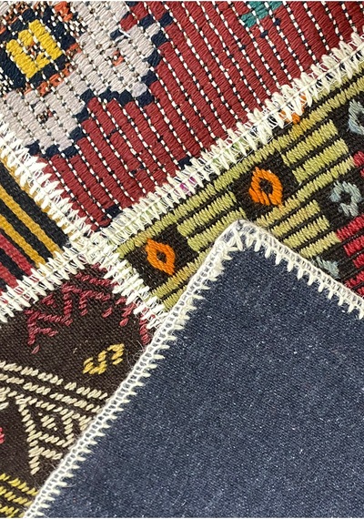 Vintage Halı Özel Tasarım Patchwork Koleksiyonu Çok Renkli