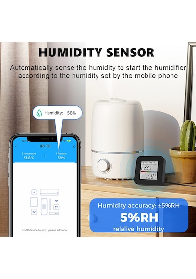 Tuya Smart Wifi Infrared Sıcaklık Ve Nem Kontrol Sensörü Amazon Alexa Google Home Uyumlu