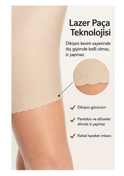 Perafit Lazer Paçalı Korse Ten Rengi