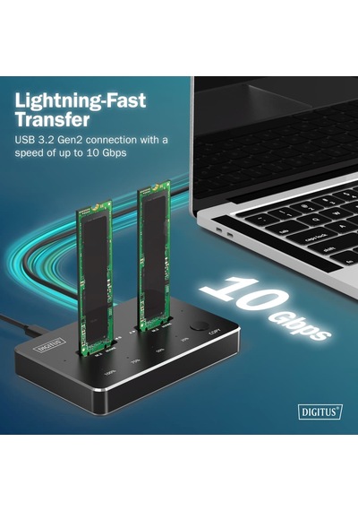Dıgıtus Nvme Klonlama İstasyonu 2xm.2 Ssd Usb-c 10gbps Sata/nvme Hot-swap