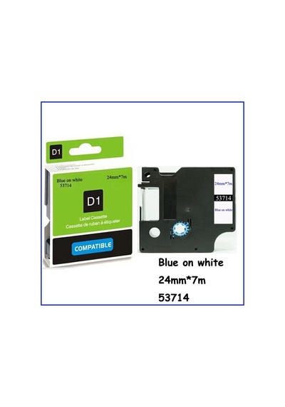 Dymo D1 Serisi Beyaz Etikete Mavi 53714 24MMx7M