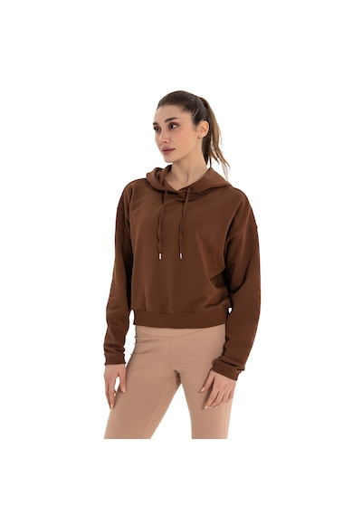 Inguz Kapüşonlu Organik Pamuk Hoodie Kahverengi