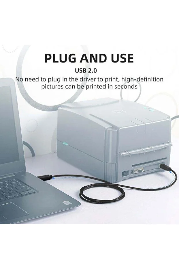 1.5 Metre 1.5mt Type-c To Usb Telefon Bilgisayar Tablet Için Mıdı Org Piyano Yazıcı Çevirici Kablo Siyah