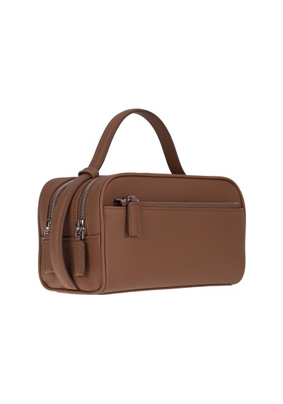 Bloominbag Mıren Cognac Tan Hakiki Deri Unisex Seyahat Bakım & Organizer Clutch Çanta Taba