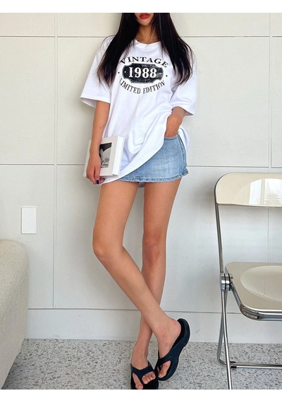 Beyaz Oversize Vintage Baskılı T-shirt - Oversize Baskılı Beyaz Beyaz Oversize Vintage Baskılı T-shirt - Oversize Baskılı Beyaz