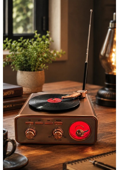 Meier Md-1217bt Kahverengi Nostaljik Görünümlü Bluetooth Hoparlör Ve 3 Bantlı Şarjlı Radyo