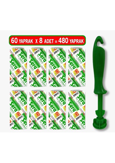 Sera Tüy Toplayıcı 8'li Yedek Rulo + Aparat 480 Yaprak