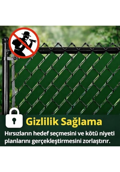 Tel Koruma Kapatma Gizlilik Pvc Çit Şeridi 50 Metre 5cm Yeşil