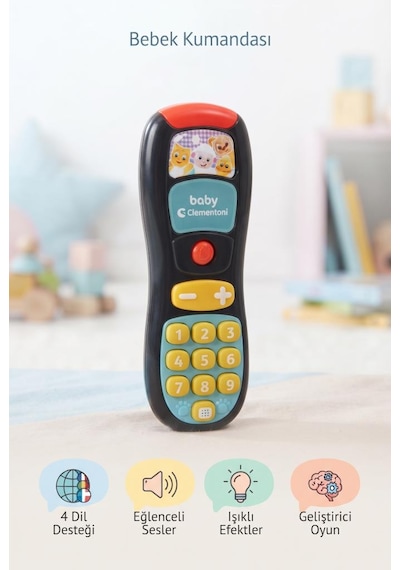 Clemento-ni Eğitici Ve Eğlenceli Işıklı Sesli 17 Cm 4 Dilde Konuşan Oyuncak Bebek Kumandası