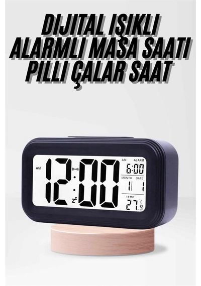 Dijital Işıklı Alarmlı Çalışma Masası Ekran Pilli Çalar Saat Diğer 14281570