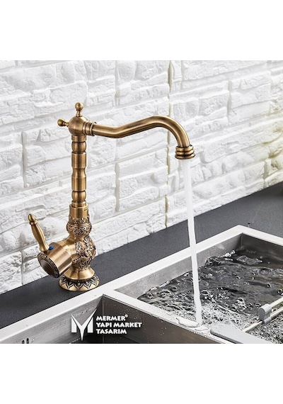 Antik İşlemeli Çanak Lavabo Bataryası